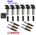 Ignition Coil + Spark Plug Double Platinum (6SETS) Bosch Delphi Oem For Bmw. Fixed Price $227.38.