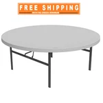 Lifetime 72" Round Commercial Grade Folding Table. Fixed Price $376.30.