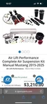 Air Lift Performance Complete Suspension Kit Manual Mustang 2015-2025. Fixed Price $3200.00.