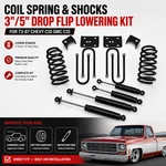 3"/5" Drop Lowering Kit Coil Springs & Shocks For 1973-1987 Chevy C10 Gmc C15. Fixed Price $299.99.