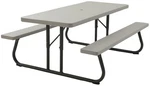 Lifetime Folding Picnic Table, Outdoor Portable 6-FOOT, Black Grey. Fixed Price $379.99.