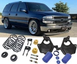 2" Frt 4" Drop Kit Spindles Coils & Shock Extender 2000-2006 Tahoe Helper Bags. Fixed Price $788.37.