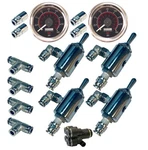4 Manual Toggle / Paddle Pneumatic Air Valves With Gauges & Fittings. Fixed Price $496.90.