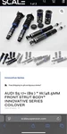 Scale Suspension B9/B9.5 Audi S4/S5 Coilovers (innovative Series). Fixed Price $900.00.