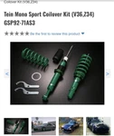 Tein Mono Sport Coilover Kit (V36,Z34) *brand New*. Fixed Price $2100.00.