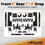 Front 5" +rear 7-8" Drop Kit For Chevy Gmc C1500 88-98 W/ Lowering Shock. Fixed Price $499.96.