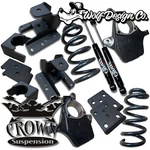 2007-15 Silverado V6 3/5 Lowering Kit Drop Spindles Coils Springs Flip Shocks. Fixed Price $910.00.