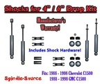 Shock Kit For 88 - 98 Chevy Gmc C1500 W/ Spindles Drop Coils Flip 4" 6". Fixed Price $226.11.