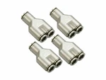 1/4" Od Hose Push To Connect Union Y Fittings, Nickel Plated Brass - Pack. Fixed Price $46.40.