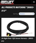Airlift Performance #26953-013 3H Rr 12 Height Sensor Harness New Replacement. Fixed Price $50.00.
